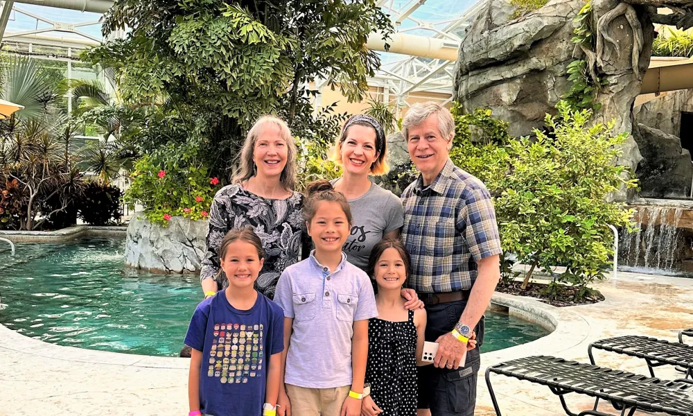 Family in Biosphere pool complex.