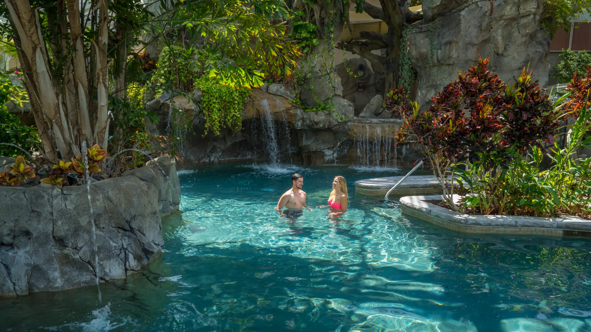 Couple in the Biosphere Pool Complex.