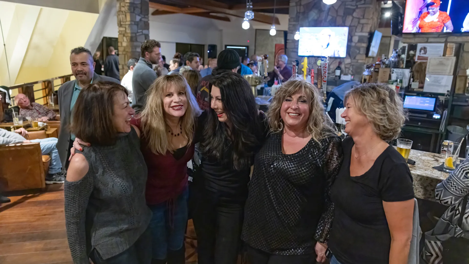 Group of girlfriends at Kites restaurant.