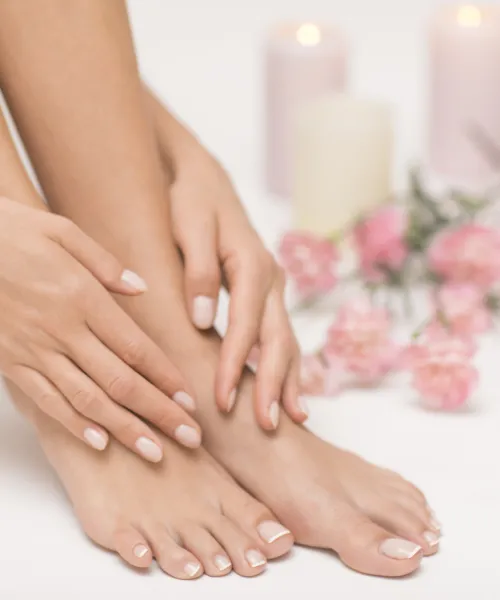 Freshly painted hands and toes.