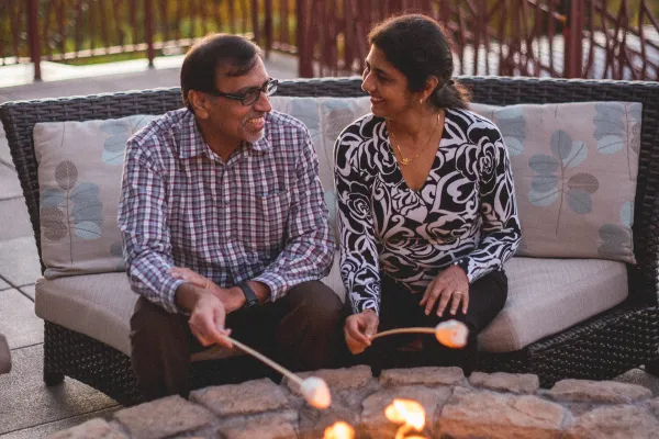 Couple Roasting Marshmallows