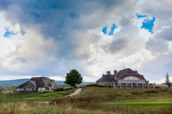 View of Ballyowen Clubhouse from the golf course