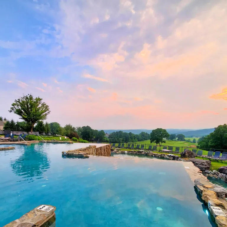 Vista 180 pool sunset