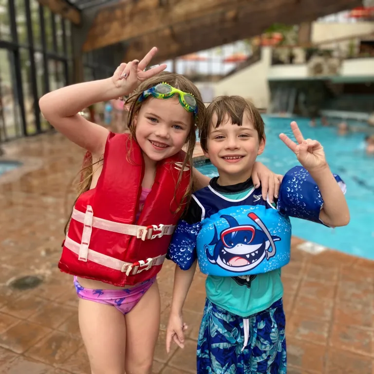 Children having fun at indoor Minerals pool