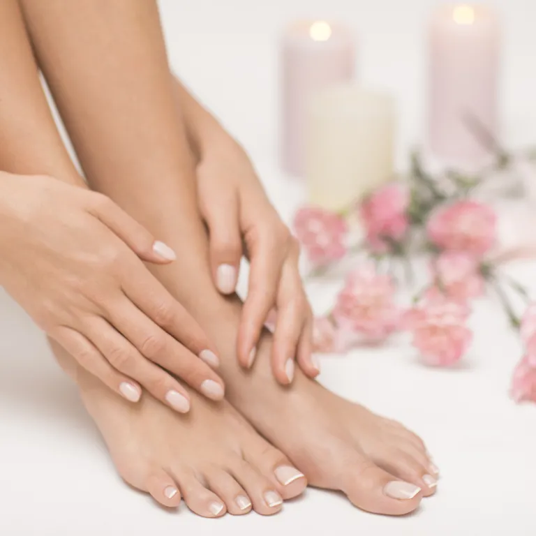 Freshly painted hands and toes.