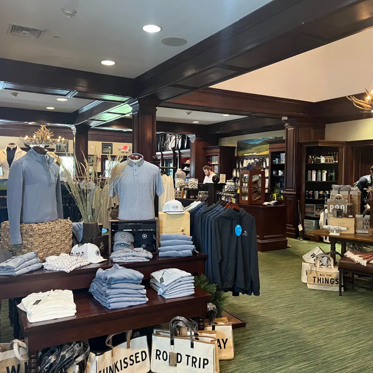 Winter merchandise displays at the Pro Shop