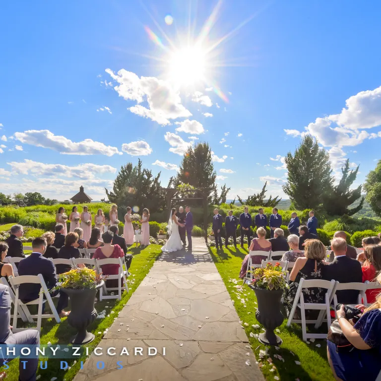 Wedding Ceremony in the wedding garden at Crystal Springs Resort