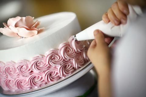 Cake decorating. 