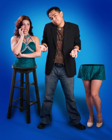 Anthony Salazar creating illusion of woman sawed in half.