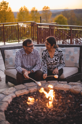 Couple Roasting Marshmallows