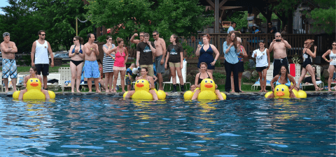 Duck Boat Races at Minerals Hotel near NYC.