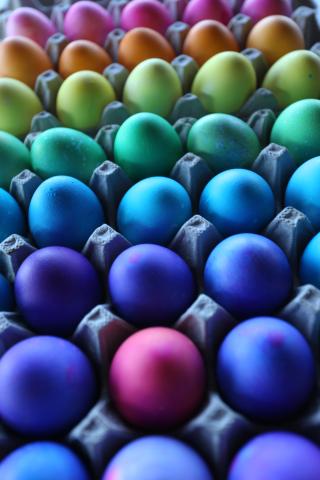 Colorful dyed eggs.