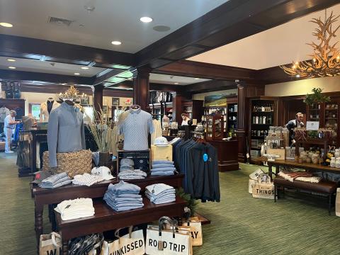 Winter merchandise displays at the Pro Shop