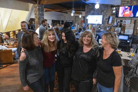 Group of girlfriends at Kites restaurant.