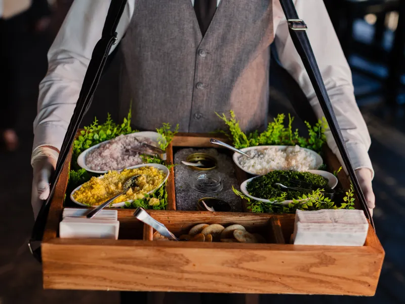 Caviar display during cocktail hour