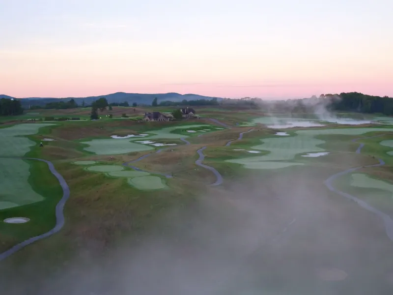 Ballyowen Golf Course with fog. 