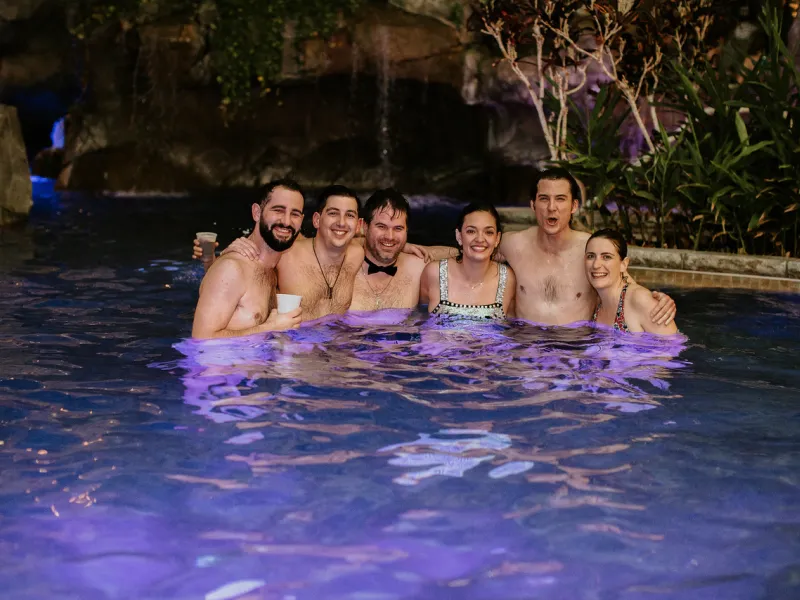 Afterparty in Biosphere pool.