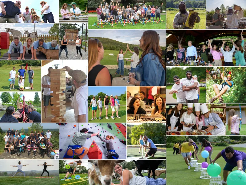 Team building collage