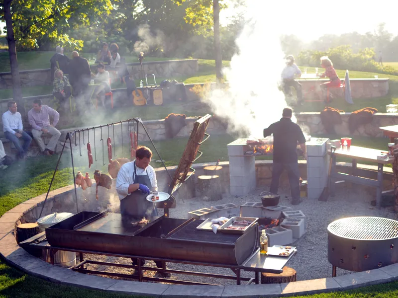 Open kitchen cooking in Amphitheater. 