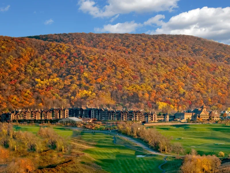 Fall mountains at Grand Cascades Lodge