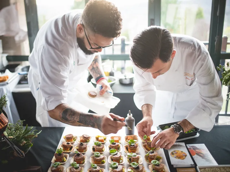 Chefs plating food at NJ Wine Festival hosted at Crystal Springs Resort in NJ