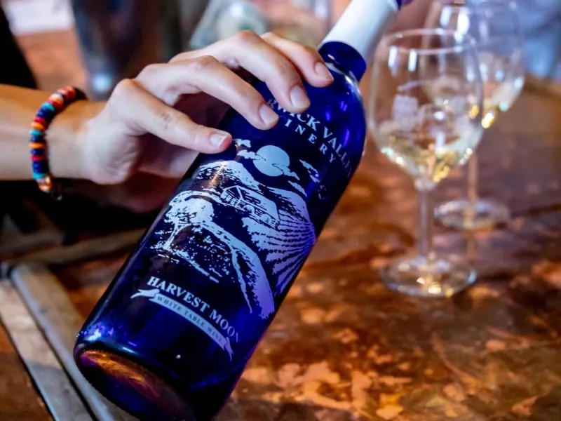 Warwick wine being poured