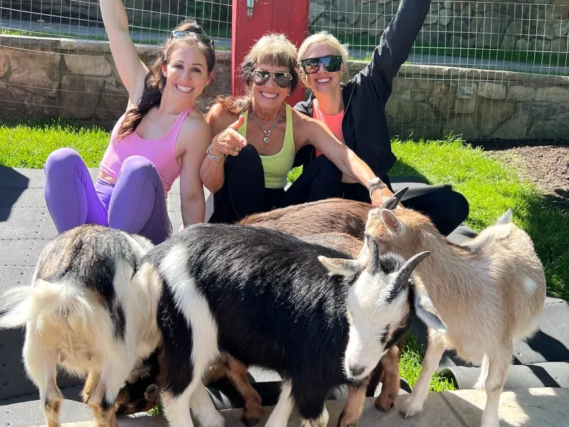 Group of women with goats.