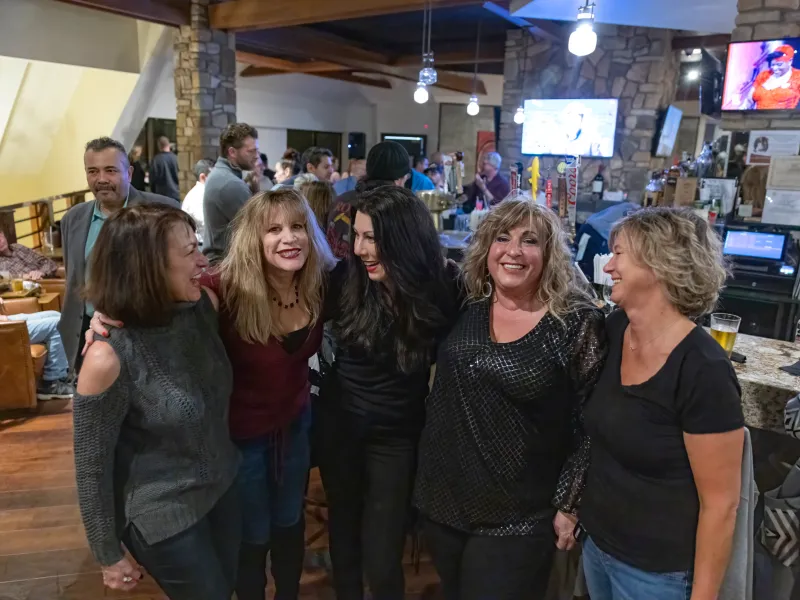 Group of girlfriends at Kites restaurant.